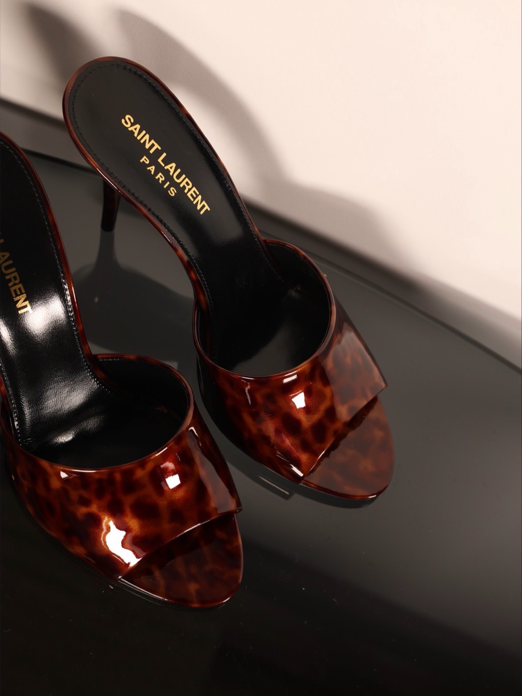 Saint Laurent Slide Mules - Brown/Black